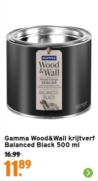 Aanbieding: Gamma Wood & Wall Krijtverf Balanced Black