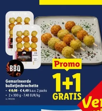 Promotie: Gemarineerde balletjesbrochette