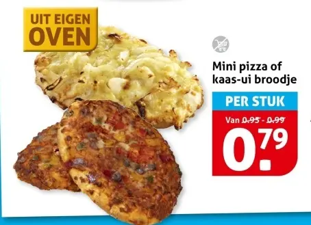 Aanbieding: Mini pizza of kaas-ui broodje