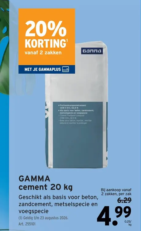 Promotie: cement