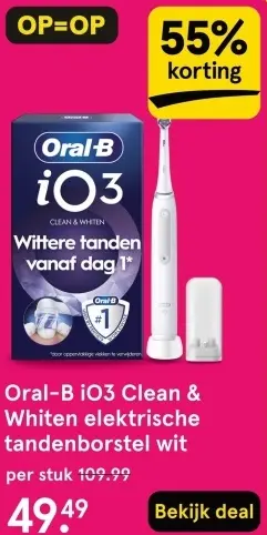 Aanbieding: iO3 Clean & Whiten elektrische tandenborstel wit