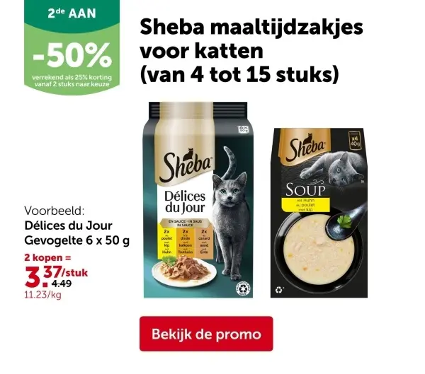 Aanbieding: Maaltijdzakjes voor katten (4 tot 15 stuks)