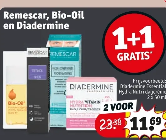 Aanbieding: Remescar, Bio-Oil en Diadermine