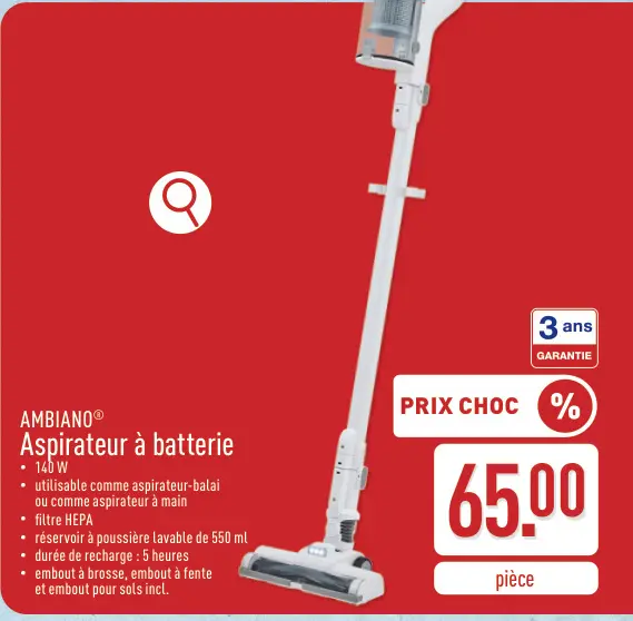 Offre: Aspirateur à batterie