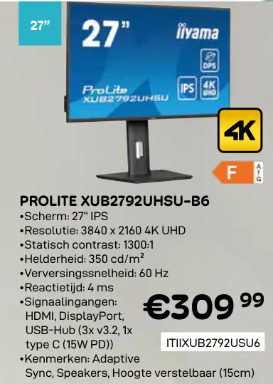 Aanbieding: Prolite xub2792uhsu-b6