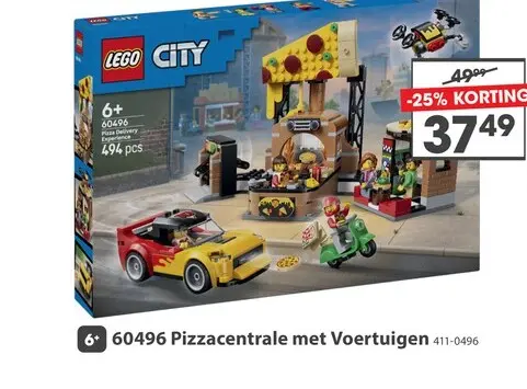 Aanbieding: LEGO 60496 My City Pizzacentrale Met Voertuigen