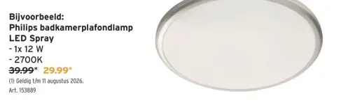 Promotie: Philips badkamerplafondlamp LED Spray