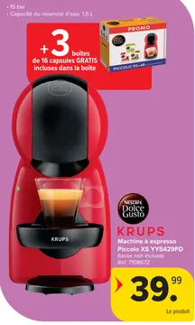 Offre: Machine à espresso Piccolo XS YY5429FD