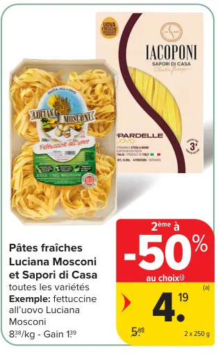 Offre: Pâtes fraîches