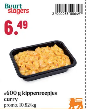 Aanbieding: kippenreepjes curry