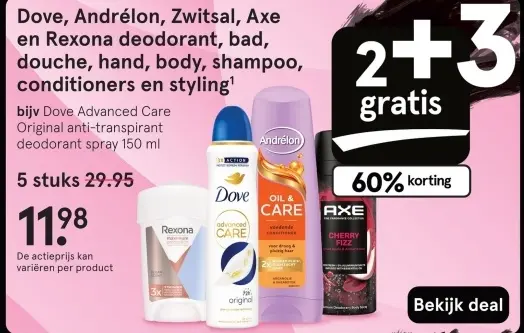 Aanbieding: Deodorant, bad, douche, hand, body, shampoo, 