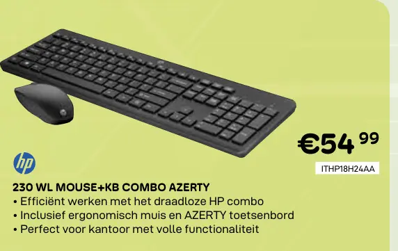 Promotie: 230 wl mouse+kb combo azerty