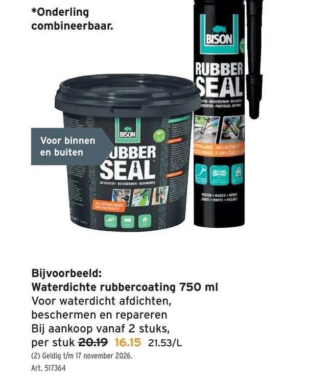 Promotie: Waterdichte rubbercoating