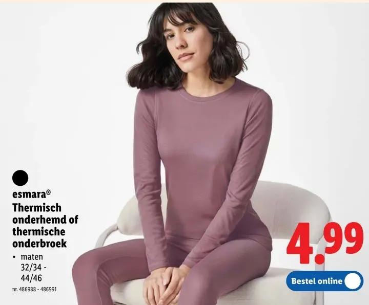 Promotie: Thermisch onderhemd of thermische onderbroek
