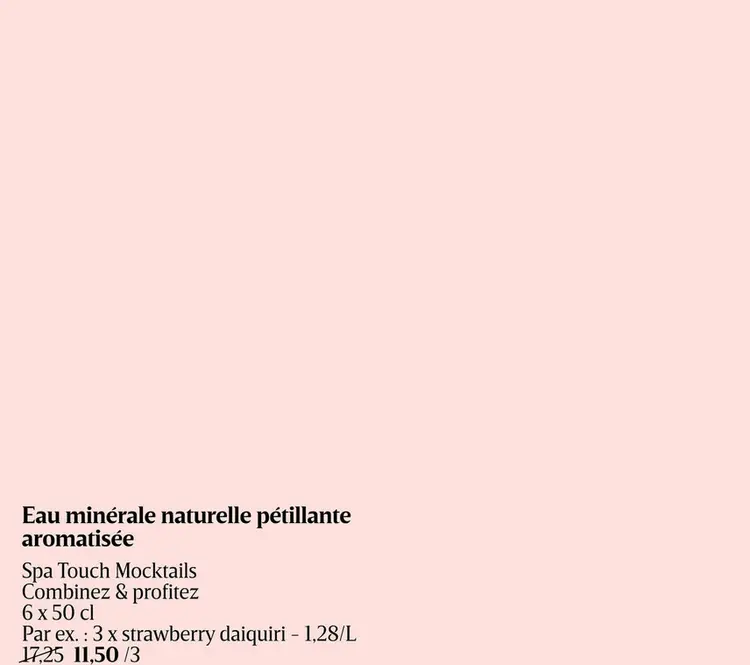 Offre: Eau minérale naturelle pétillante aromatisée