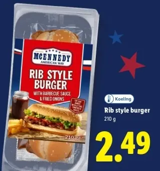 Aanbieding: Rib style burger