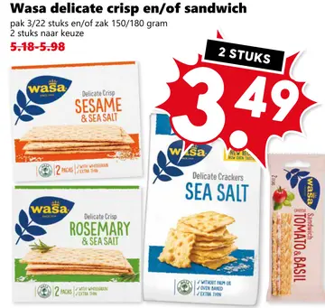 Aanbieding: Wasa delicate crisp en/of sandwich