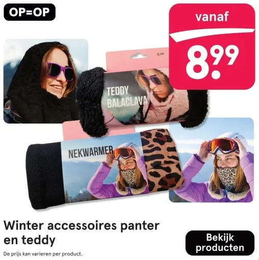 Aanbieding: Winter accessoires panter en teddy