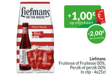 Promotie: Fruitesse of Fruitesse 00%, Perzik of Perzin 00%