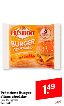 Aanbieding: Président Burger slices cheddar