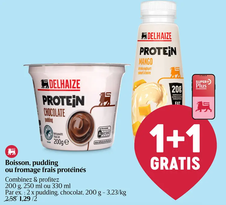 Offre: Boisson, pudding ou fromage frais protéinés