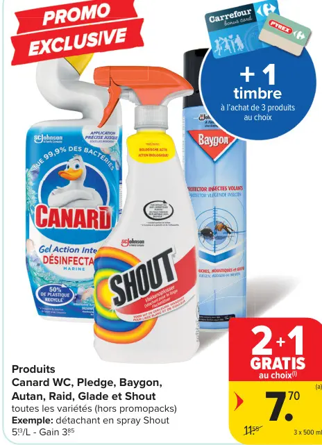 Offre: Canard WC, Pledge, Baygon, Autan, Raid, Glade