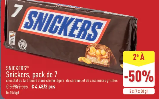Offre: Snickers, pack de 7