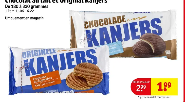 Offre: Kanjers Chocolat au lait et Original
