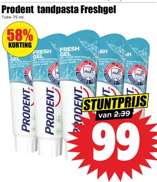 Aanbieding: Prodent tandpasta Freshgel