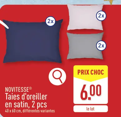 Offre: Taies d'oreiller en satin