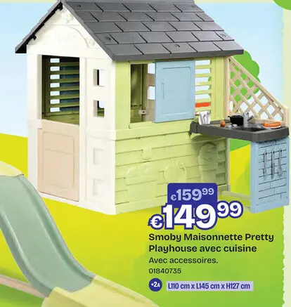 Offre: Smoby Maisonnette Pretty Playhouse avec cuisine