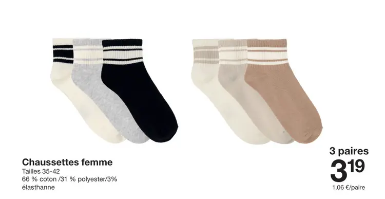 Offre: Chaussettes femme