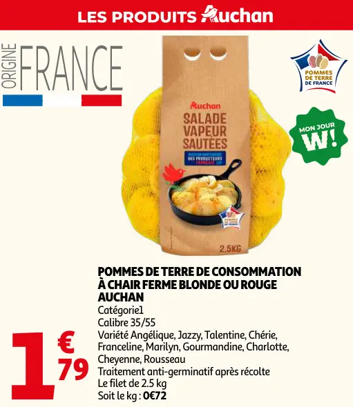 Promotie: Pommes de terre de consommation à chair ferme
