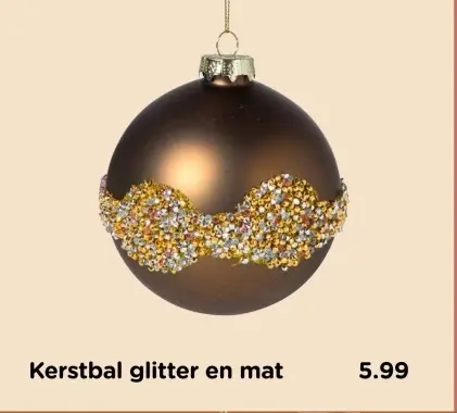 Aanbieding: Kerstbal glitter en mat
