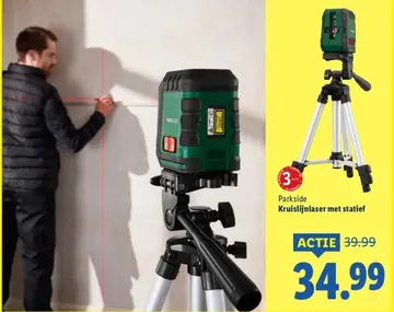 Aanbieding: Parkside Kruislijnlaser met statief