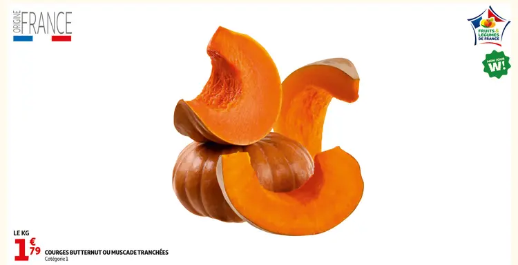Offre: Courges butternut ou muscade tranchées