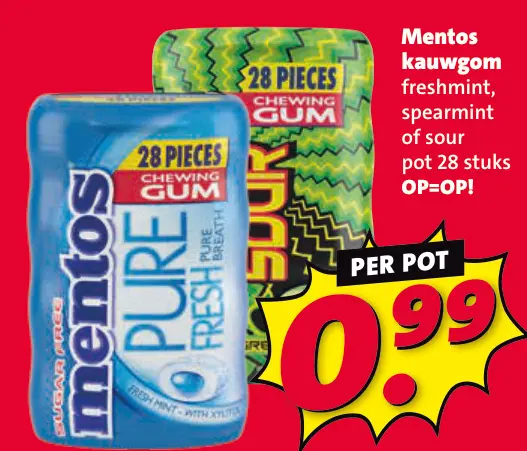 Aanbieding: Mentos kauwgom