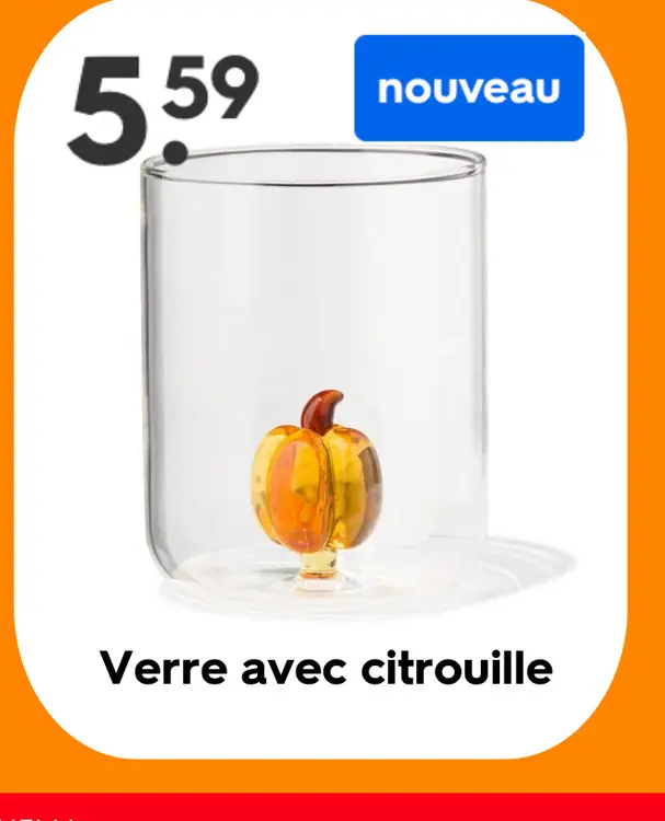 Offre: Verre avec citrouille