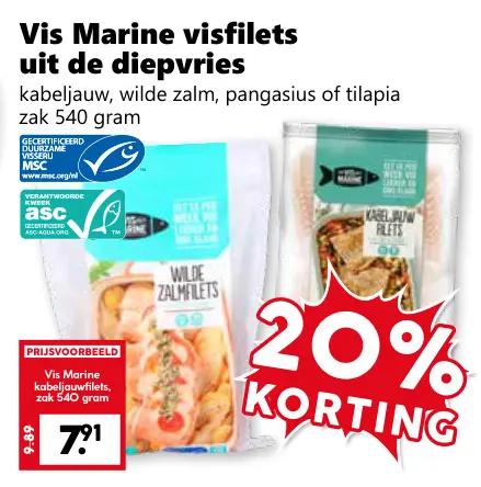 Aanbieding: Vis Marine visfilets uit de diepvries