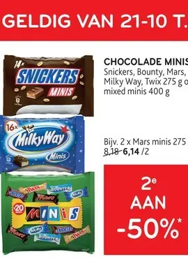 Promotie: Chocolade minis & Maltesers & M&M'S