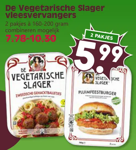 Aanbieding: De Vegetarische Slager vleesvervangers