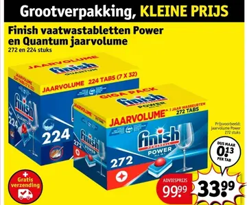 Aanbieding: Finish vaatwastabletten Power en Quantum jaarvolume