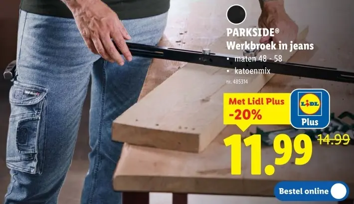 Promotie: Werkbroek in jeans