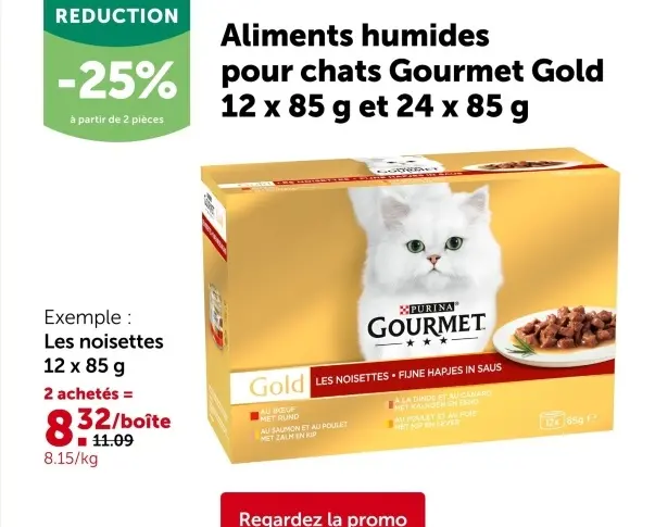 Offre: Aliments humides pour chats Gourmet Gold
