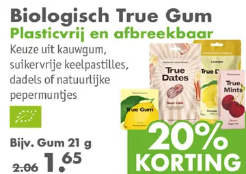 Aanbieding: Biologisch True Gum producten