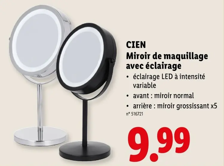 Offre: Miroir de maquillage avec éclairage