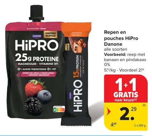 Promotie: Repen en pouches HiPro