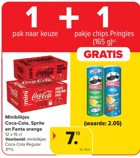 Promotie: Miniblikjes Coca-Cola, Sprite en Fanta orange
