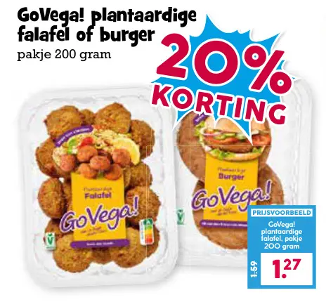 Aanbieding: plantaardige falafel of burger