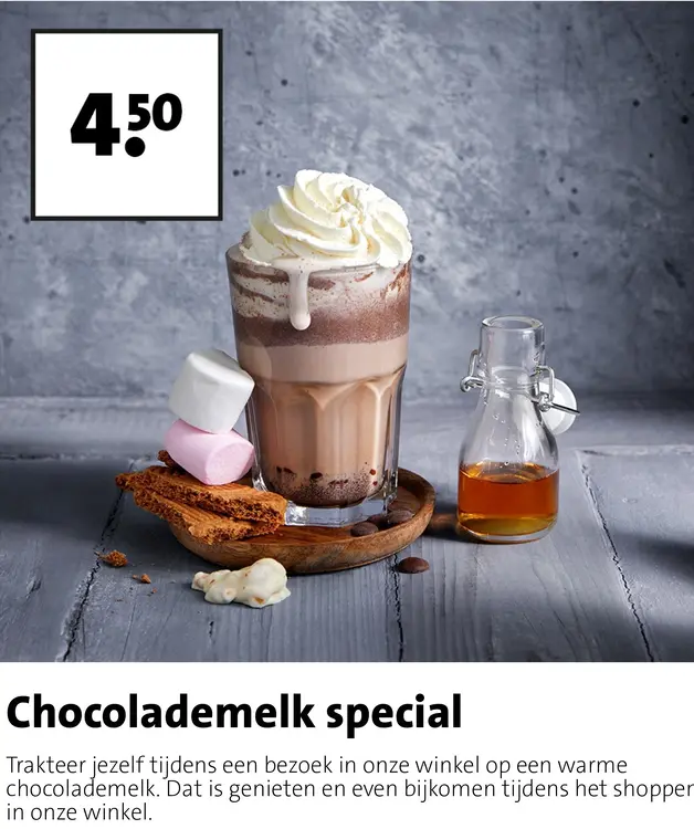 Aanbieding: Chocolademelk met slagroom